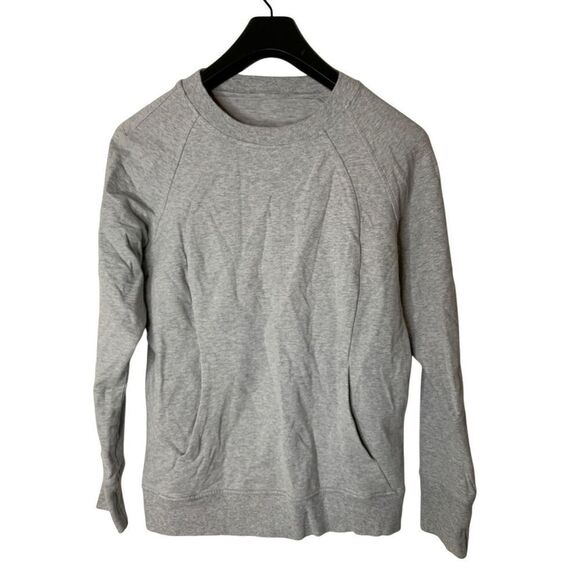 Lululemon Scuba Crew Heathered Core Light Grey sweatshirt women's size 8 W3CB2S - Picture 1 of 4